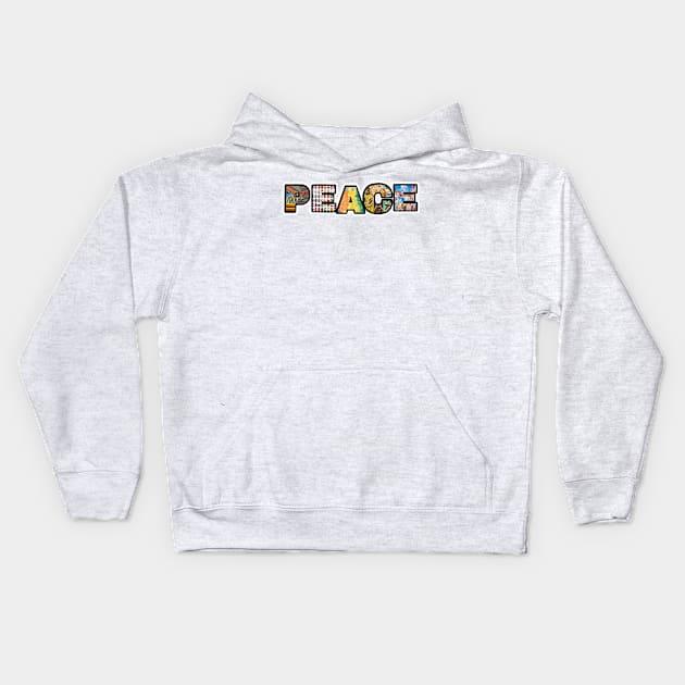 PEACE Sticker - Back Kids Hoodie by SubversiveWare